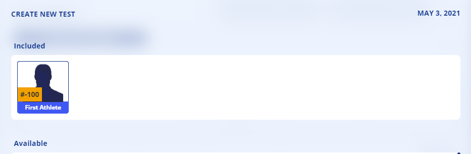 New Included Test Athletes Screenshot