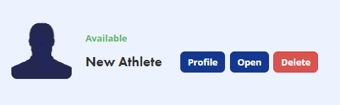 New Athlete Profile Open Delete Screenshot